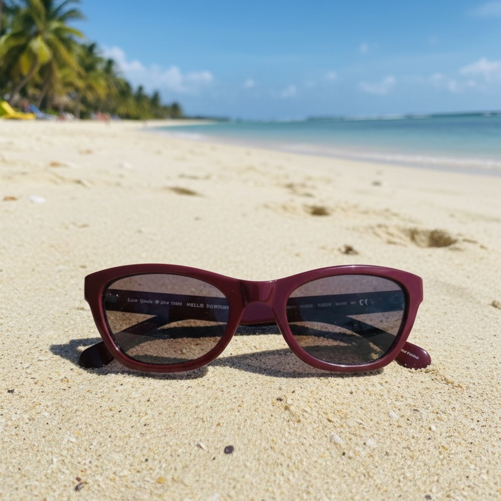 KATE SPADE Hello Sunshine Burgundy Polka Dot Johneta Sunglasses